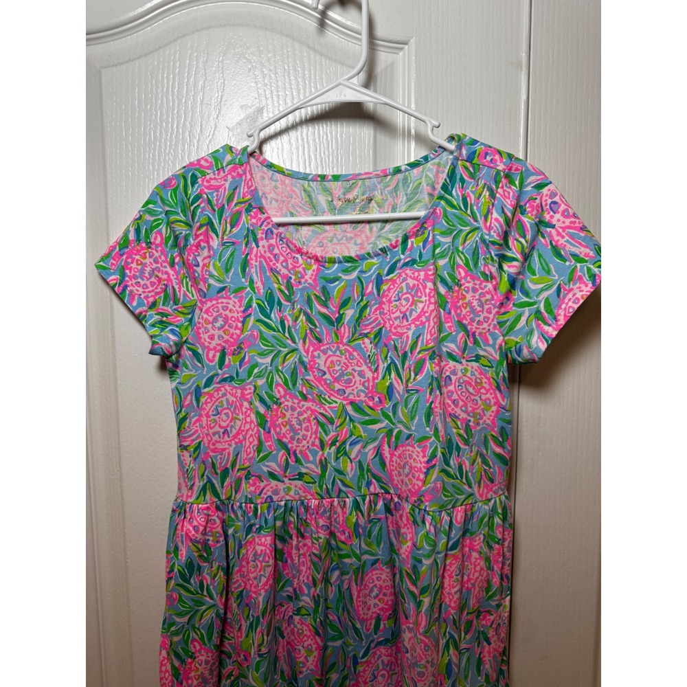 ‼️SALE‼️Lilly Pulitzer Geanna Swing Tiered T-Shirt Dress Womens Small Pockets - Picture 4 of 8